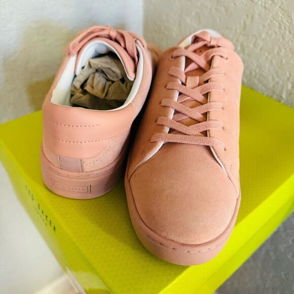 Ted Baker London Aryas Sneaker Leather Tennis‎ Shoe, Size 9.5, Dusty Pink, NWT - Picture 9 of 16